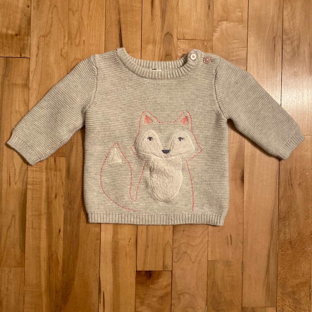 Carter’s Gray Knit Fox Sweater 3 months